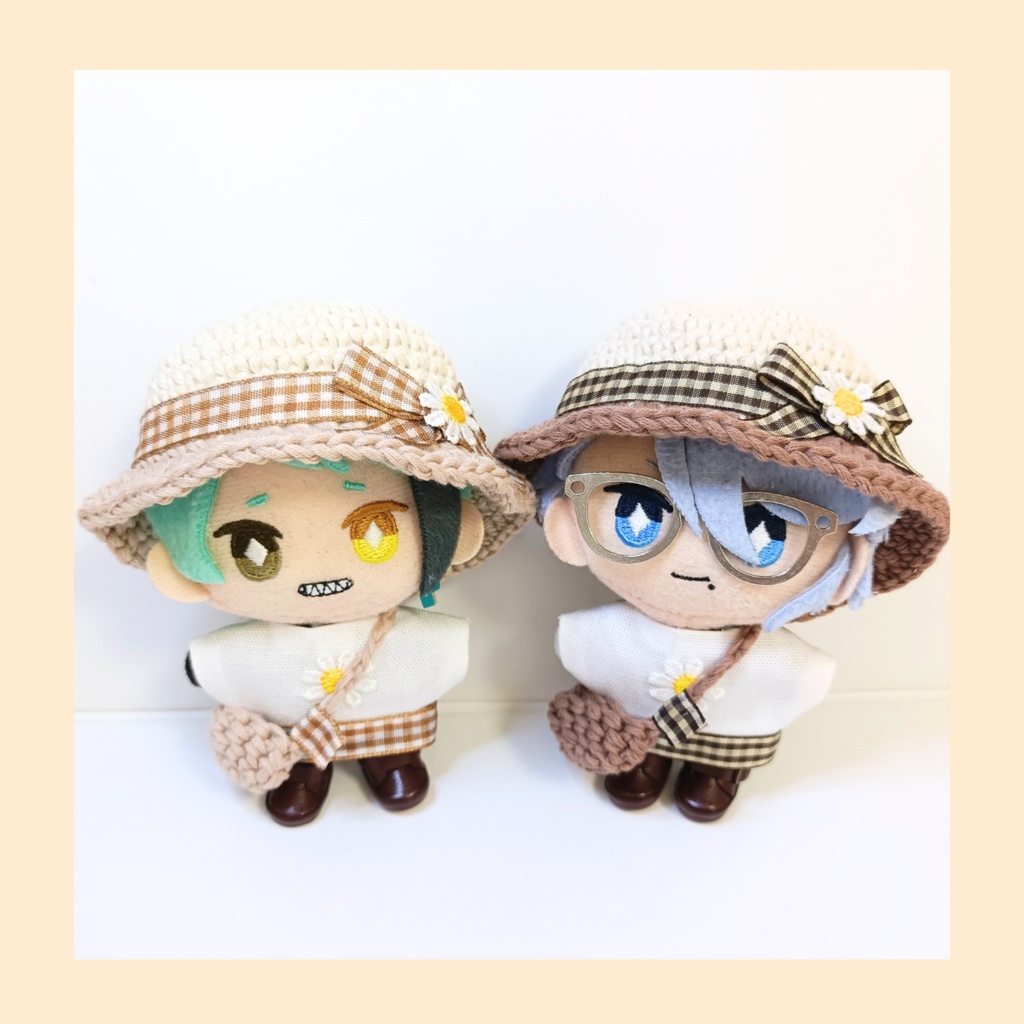 ぬい服10cm フラワーモカセット(ハット&トップス&バッグ)