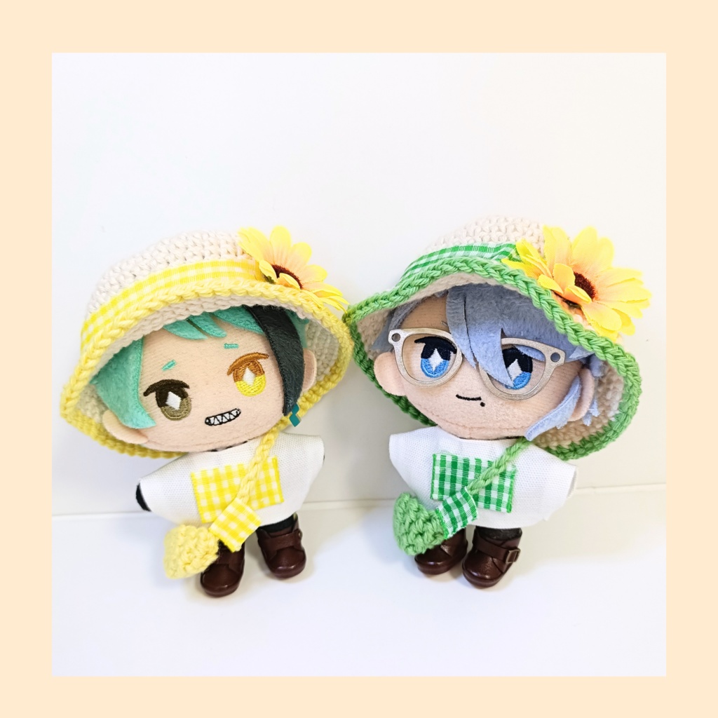 ぬい服10cm コットンひまわりセット~pop~(ハット&トップス&バッグ)
