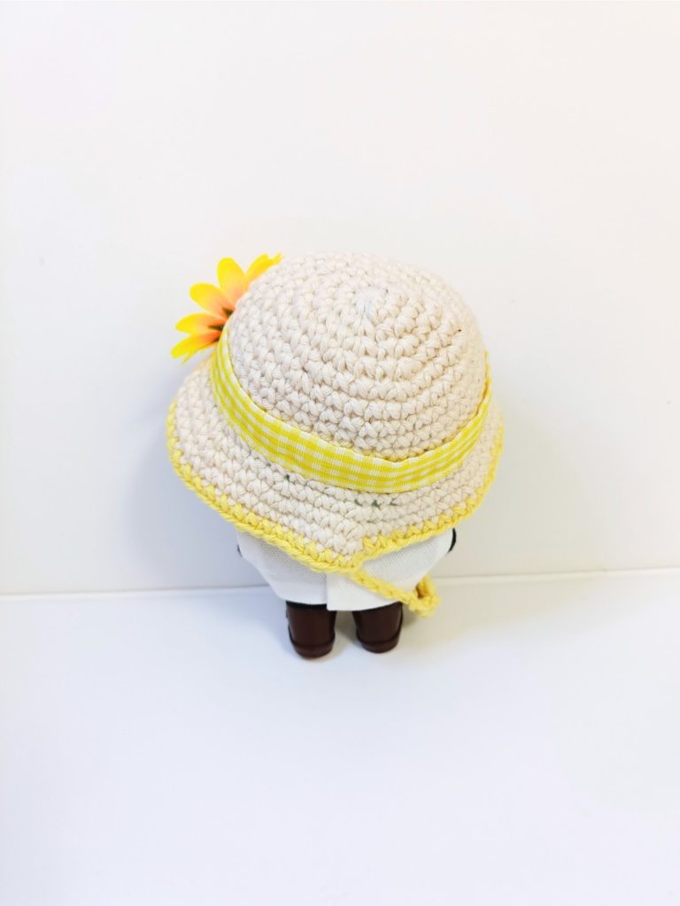ぬい服10cm コットンひまわりセット~pop~(ハット&トップス&バッグ)