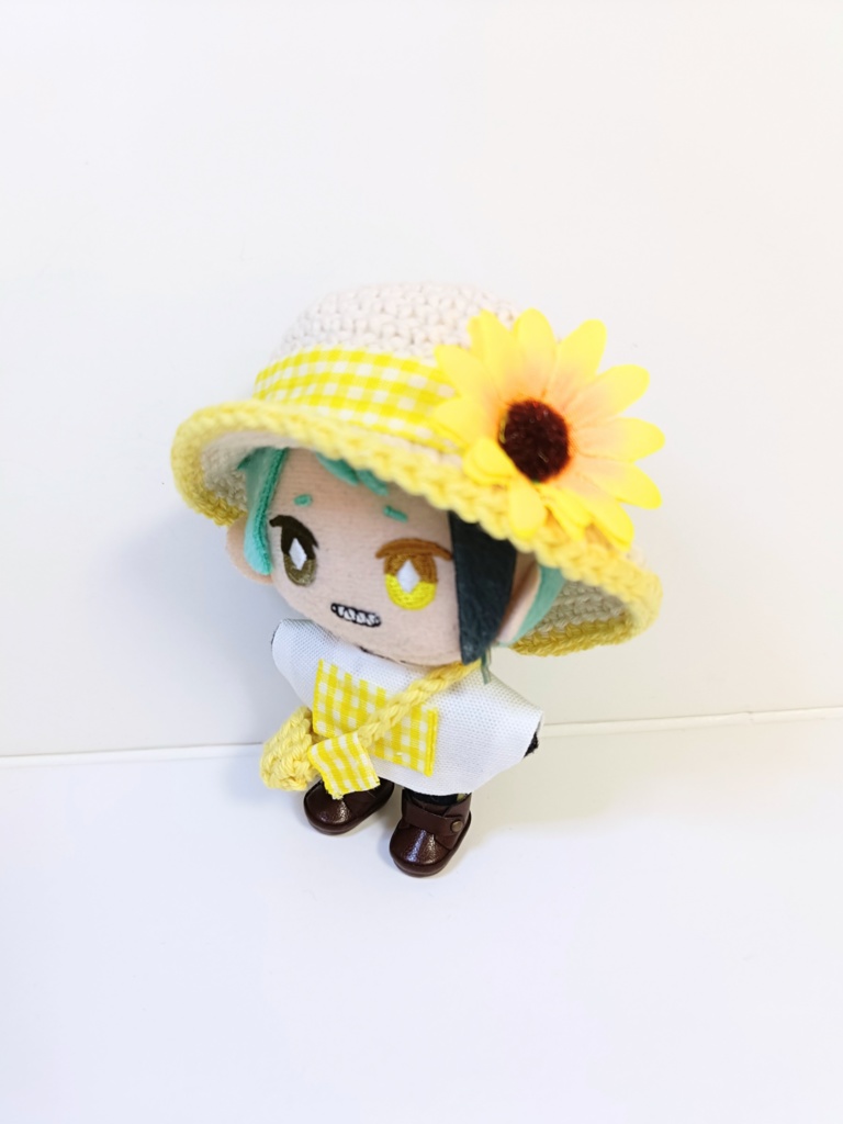 ぬい服10cm コットンひまわりセット~pop~(ハット&トップス&バッグ)
