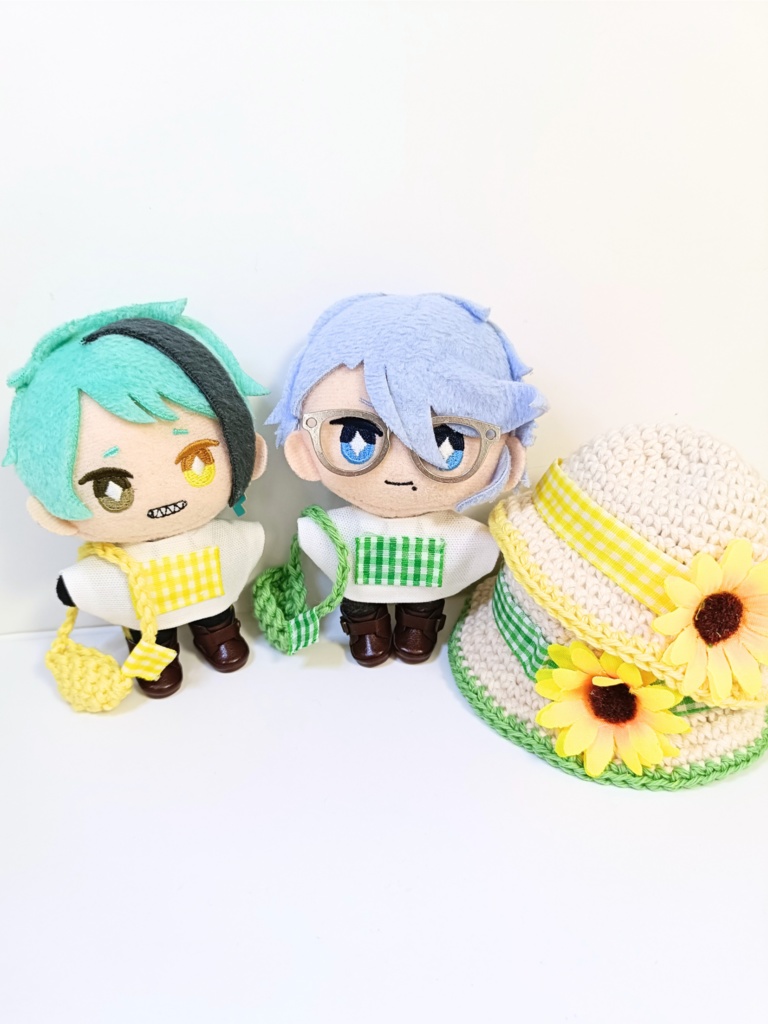 ぬい服10cm コットンひまわりセット~pop~(ハット&トップス&バッグ)