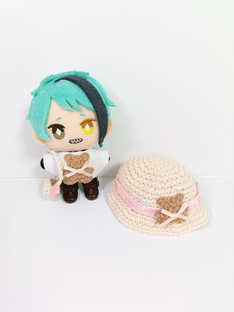 ぬい服10cm ふわふわくまさんセット(ハット&トップス&バッグ)