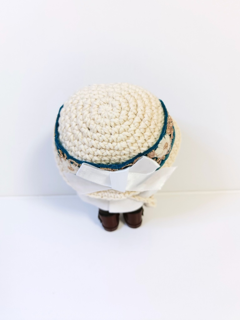 ぬい服10cm インド刺繍ハットセット(ハット&トップス&バッグ)