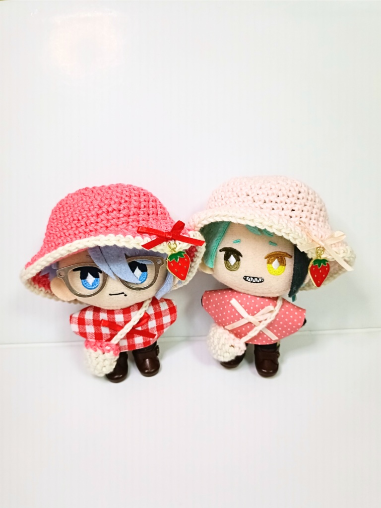 ぬい服10cm 夏のいちごセット(ハット&トップス&バッグ)
