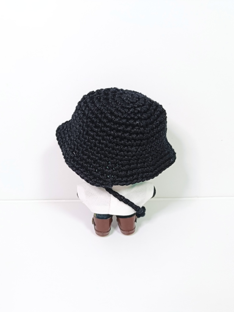 ぬい服10cm シンプルモノクロセット(ハット&トップス&バッグ)