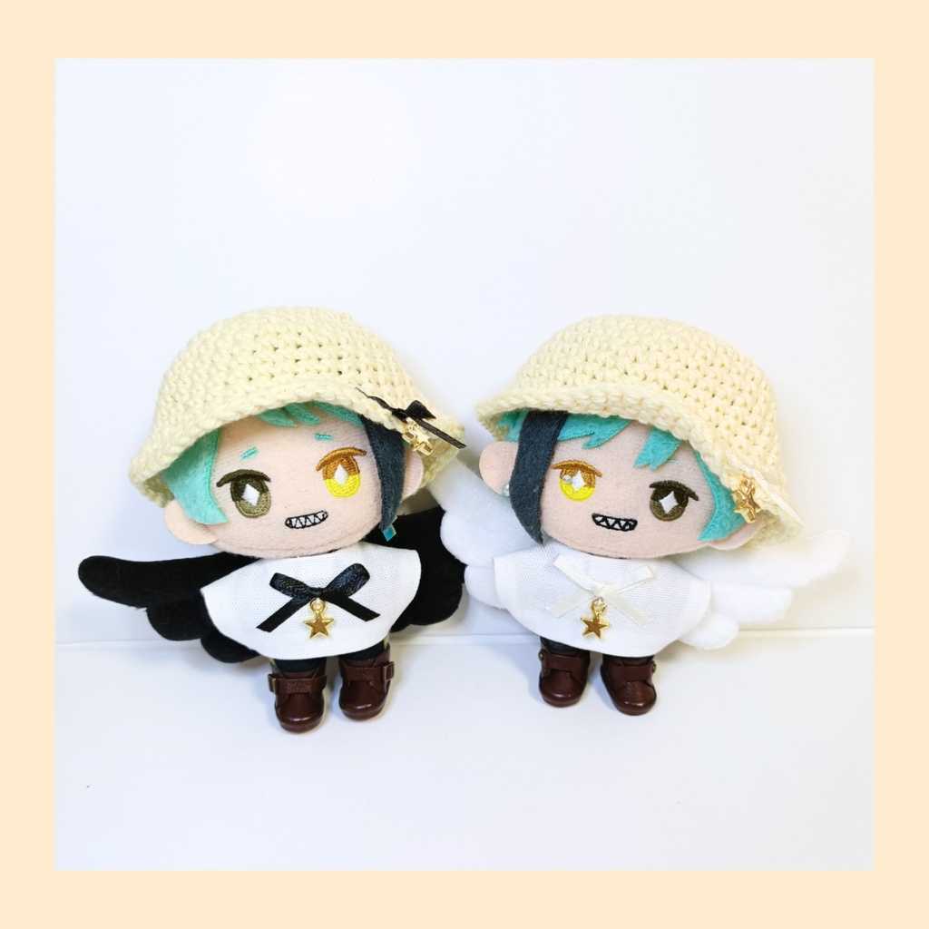 ぬい服10cm 天使&だ天使セット(ハット&トップス)