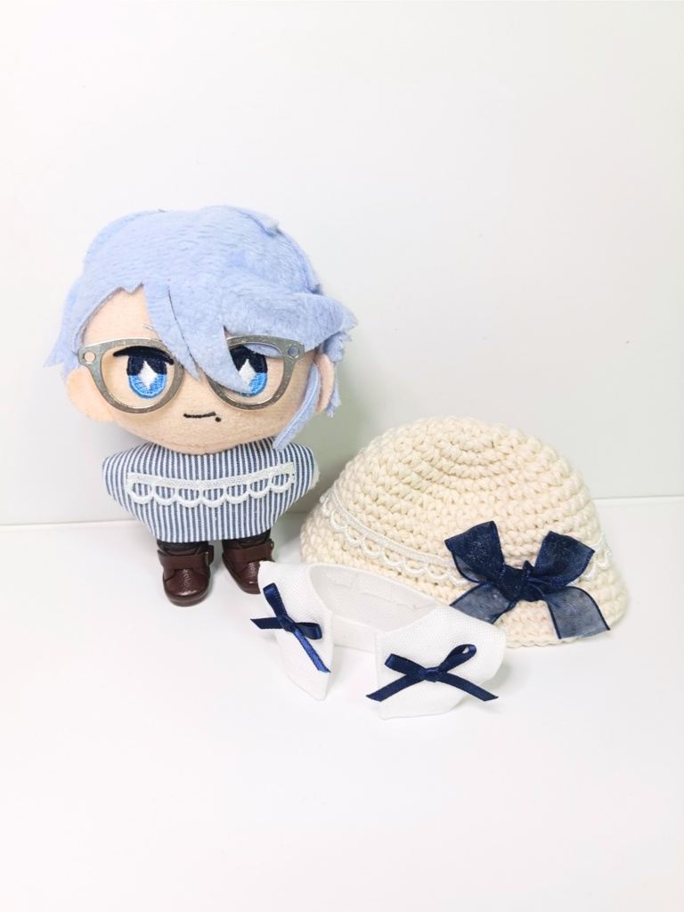 ぬい服10cm レース&リボンセット(ハット&トップス&ジャケット)