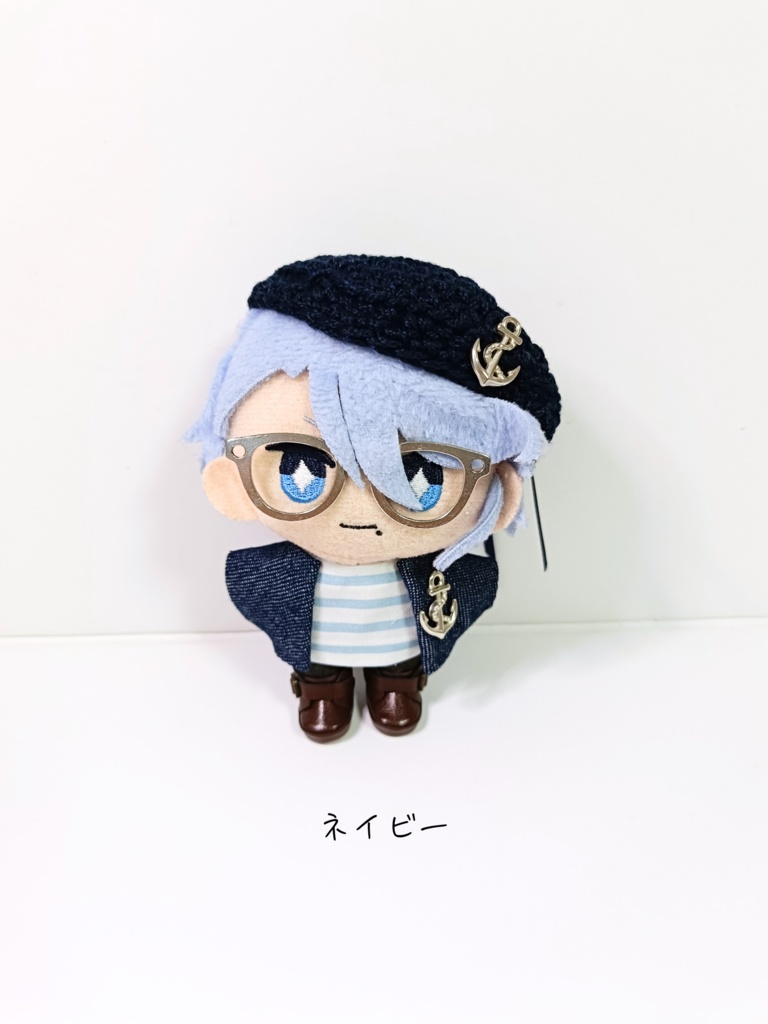 ぬい服10cm ボーダーマリンセット(ベレー&トップス&ジャケット)