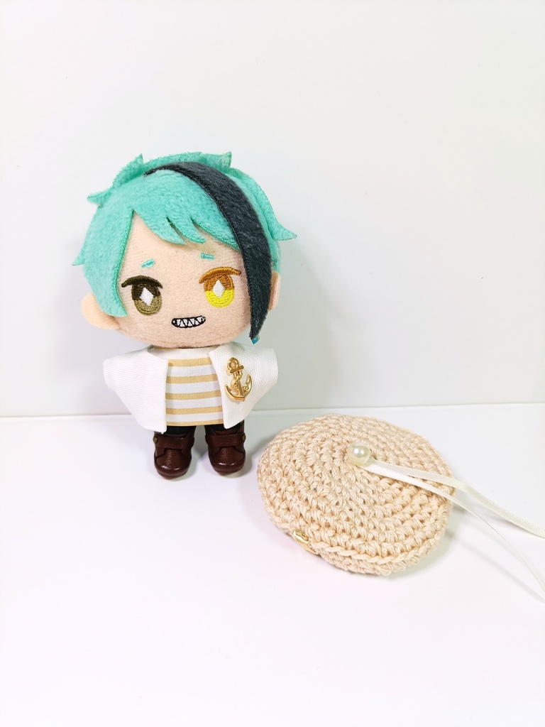 ぬい服10cm ボーダーマリンセット(ベレー&トップス&ジャケット)