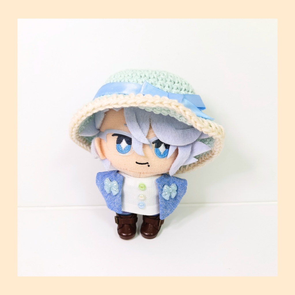 ぬい服10cm さわやかブルーセット(ハット&トップス&ジャケット)