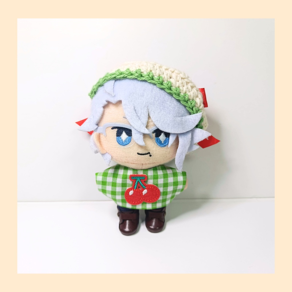 ぬい服10cm シンプルメロンソーダセット（ベレー＆トップス）