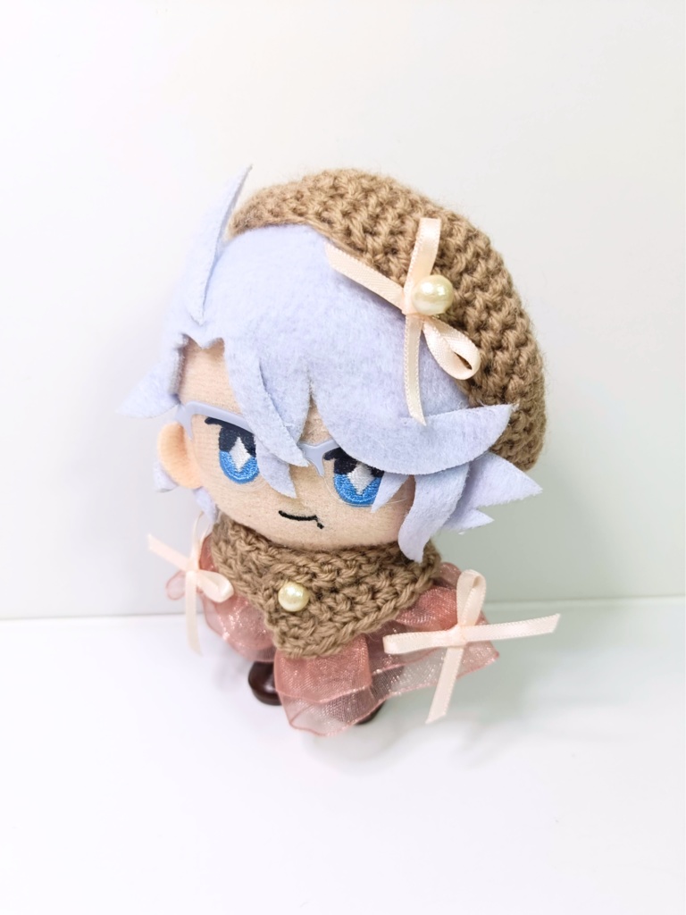 10cmぬい服 ピンクフリルケープ&ベレーセット