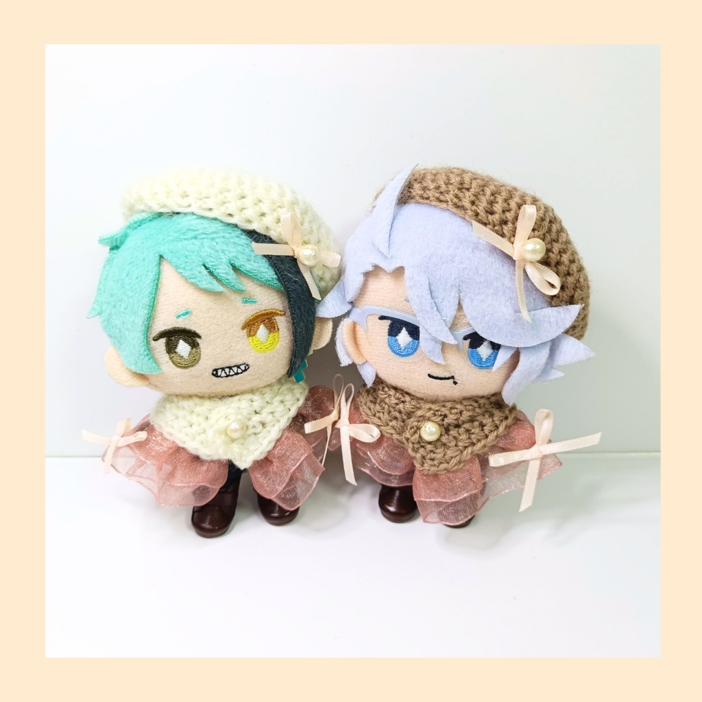 10cmぬい服 ピンクフリルケープ＆ベレーセット