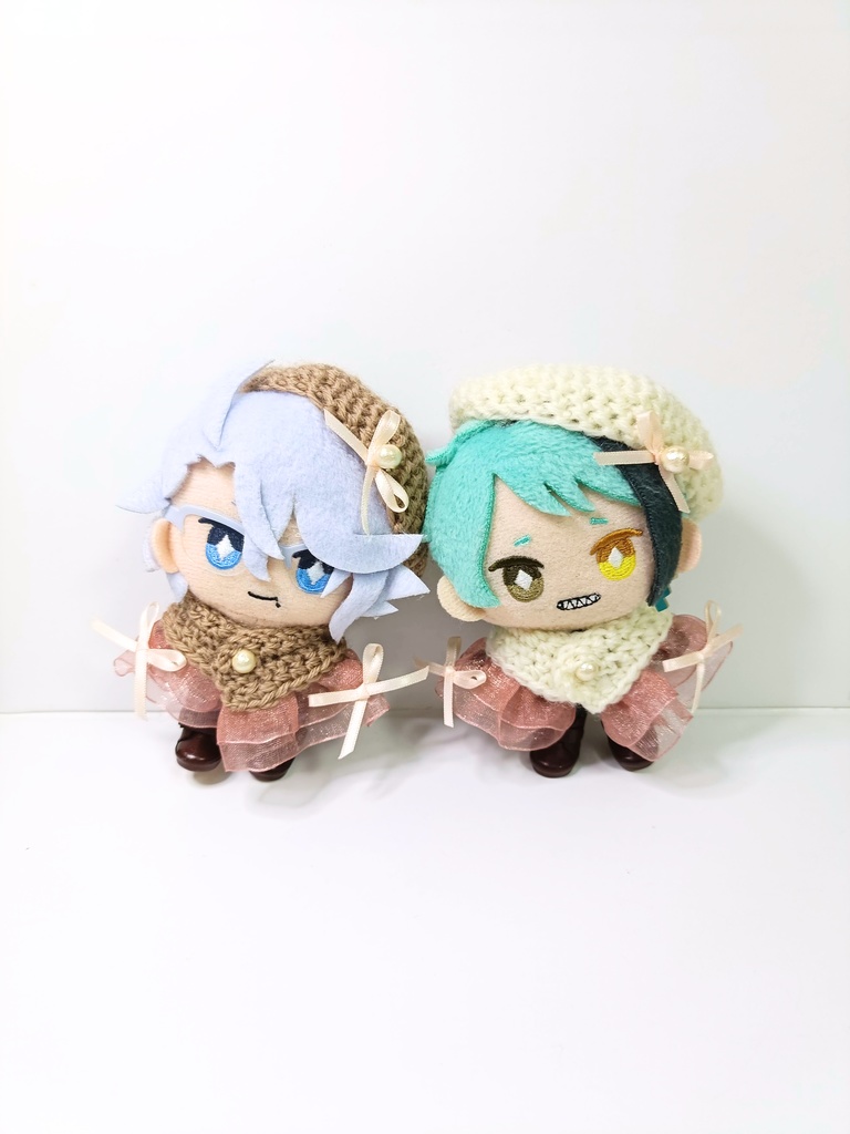 10cmぬい服 ピンクフリルケープ&ベレーセット