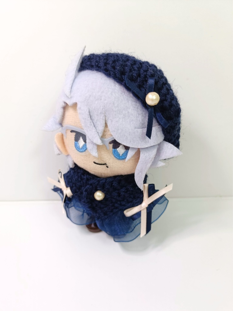 10cmぬい服 ダブルリボンケープ&ベレーセット