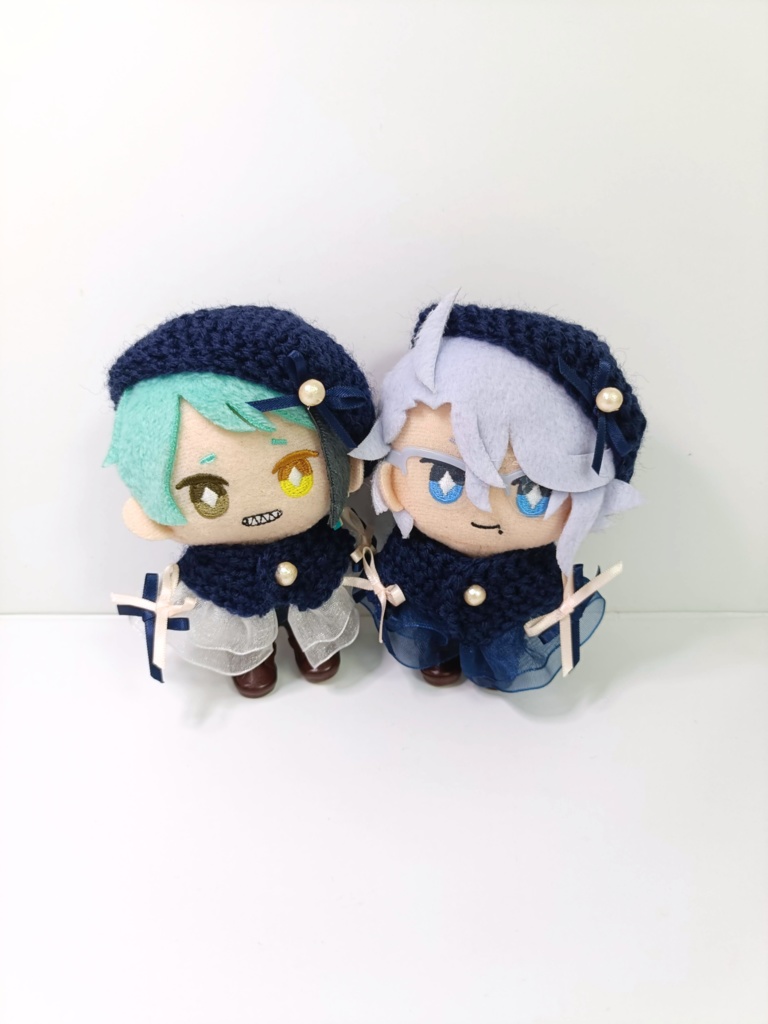 10cmぬい服 ダブルリボンケープ&ベレーセット