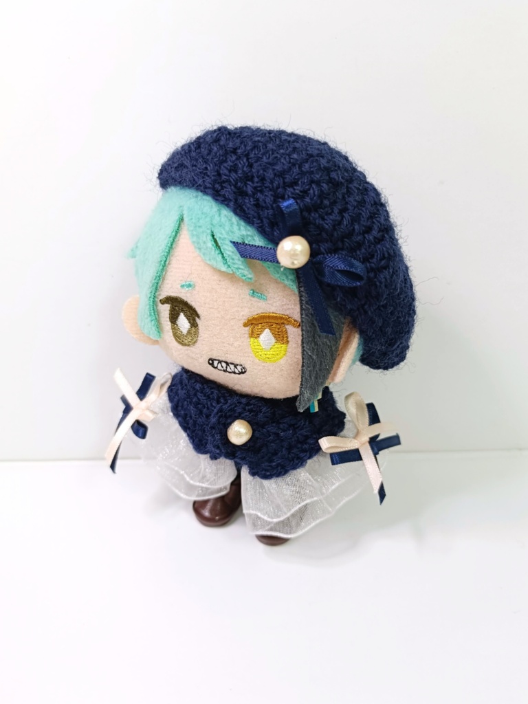 10cmぬい服 ダブルリボンケープ&ベレーセット