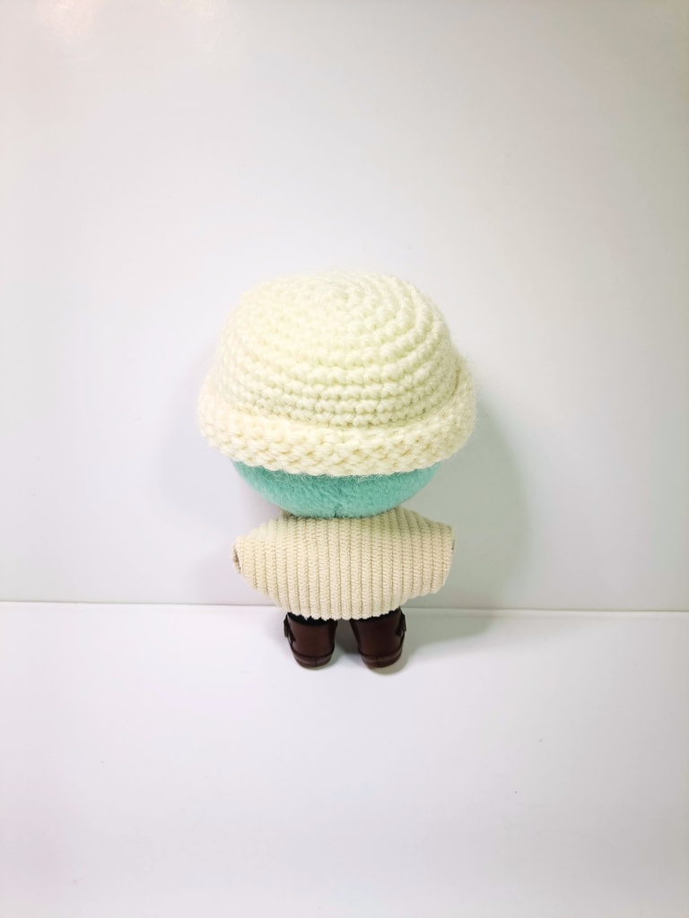 10cmぬい服 ニット帽&チェックコーデセット