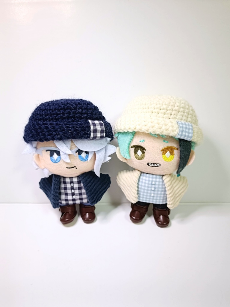 10cmぬい服 ニット帽&チェックコーデセット