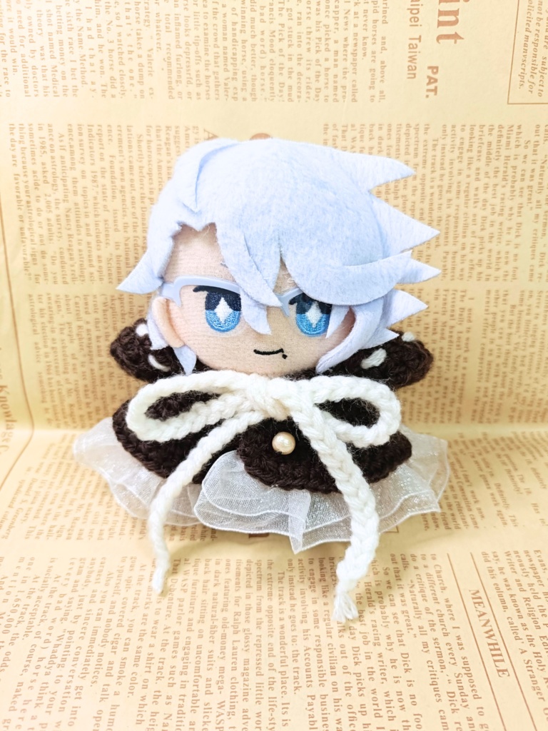 10cmぬい服 ふりふりフードケープ/チョコレートブラウン