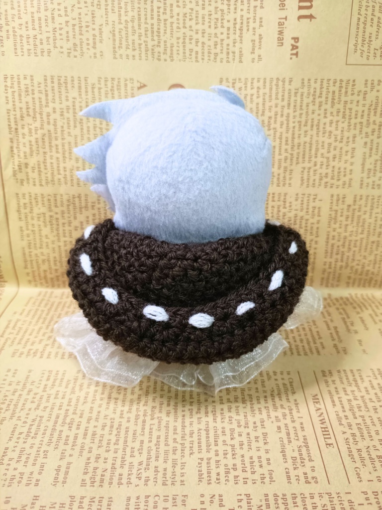 10cmぬい服 ふりふりフードケープ/チョコレートブラウン