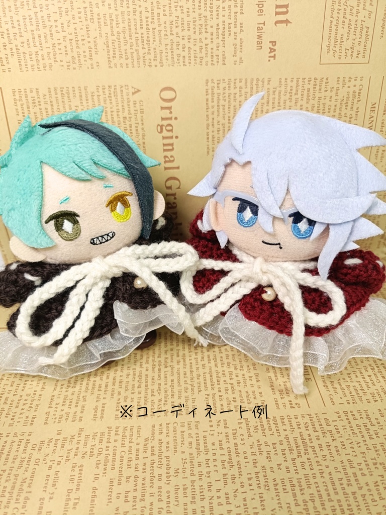 10cmぬい服 ふりふりフードケープ/ワインレッド