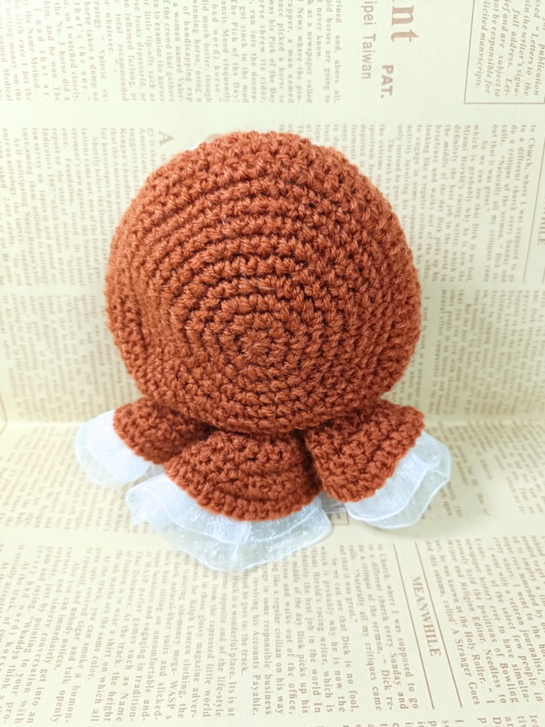 10cmぬい服 ふりふりフードケープ/オレンジブラウン