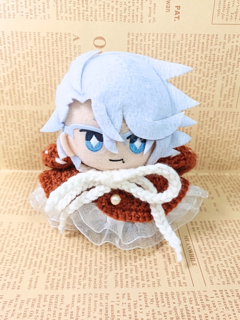 10cmぬい服 ふりふりフードケープ/オレンジブラウン