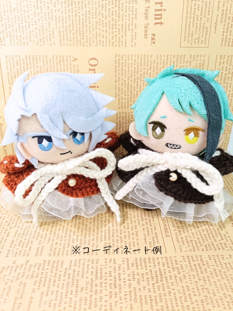 10cmぬい服 ふりふりフードケープ/オレンジブラウン