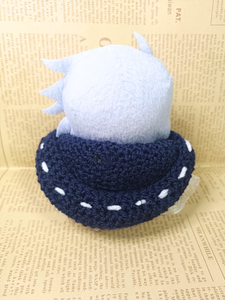 10cmぬい服 ふりふりフードケープ/ネイビー