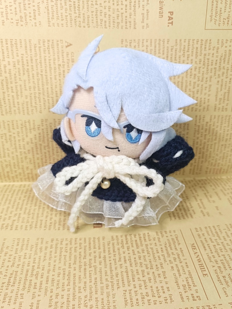 10cmぬい服 ふりふりフードケープ/ネイビー