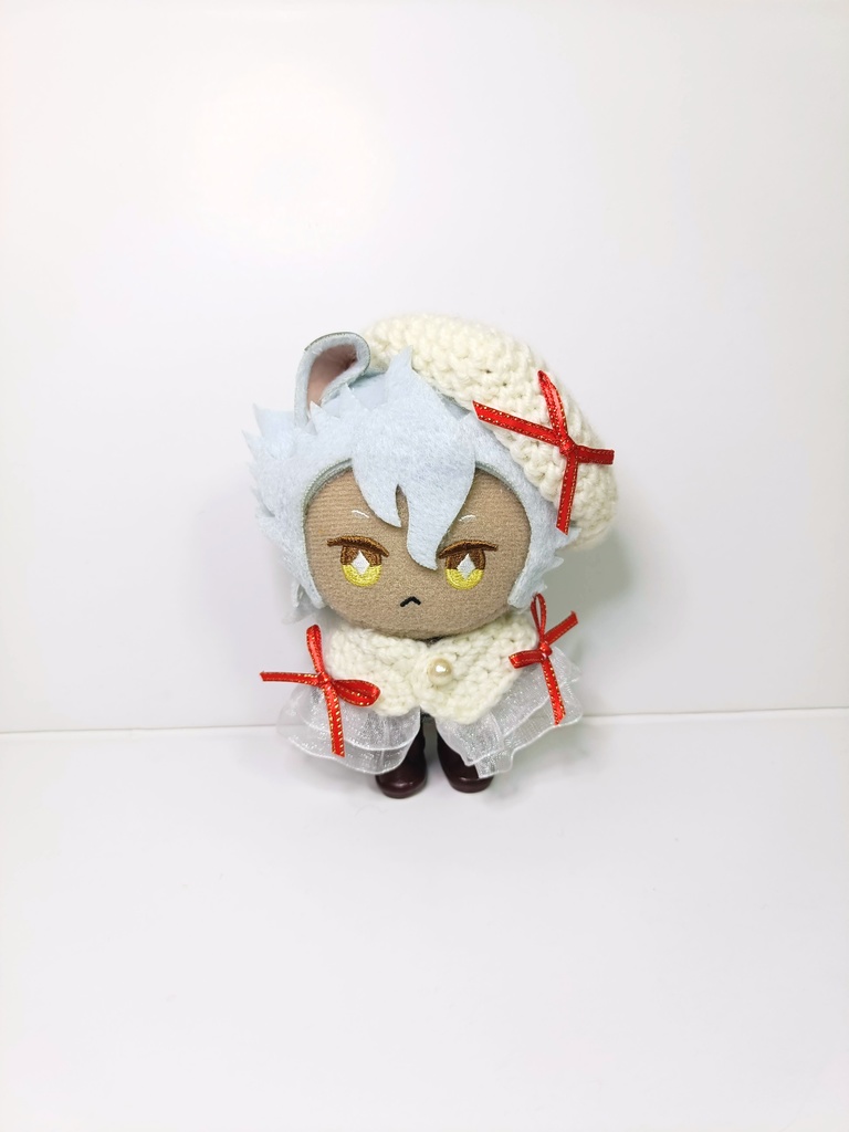 10cmぬい服 ホワイトクリスマスケープ&ベレーセット