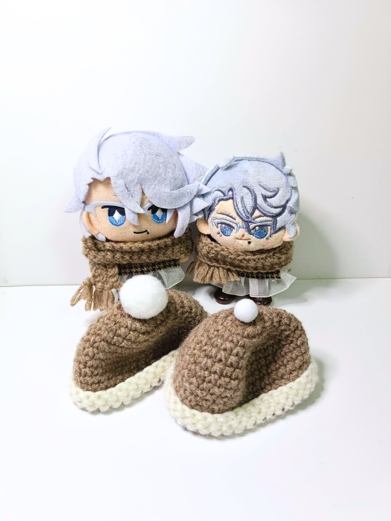 10cmぬい服 カフェモカニット帽&マフラーセット