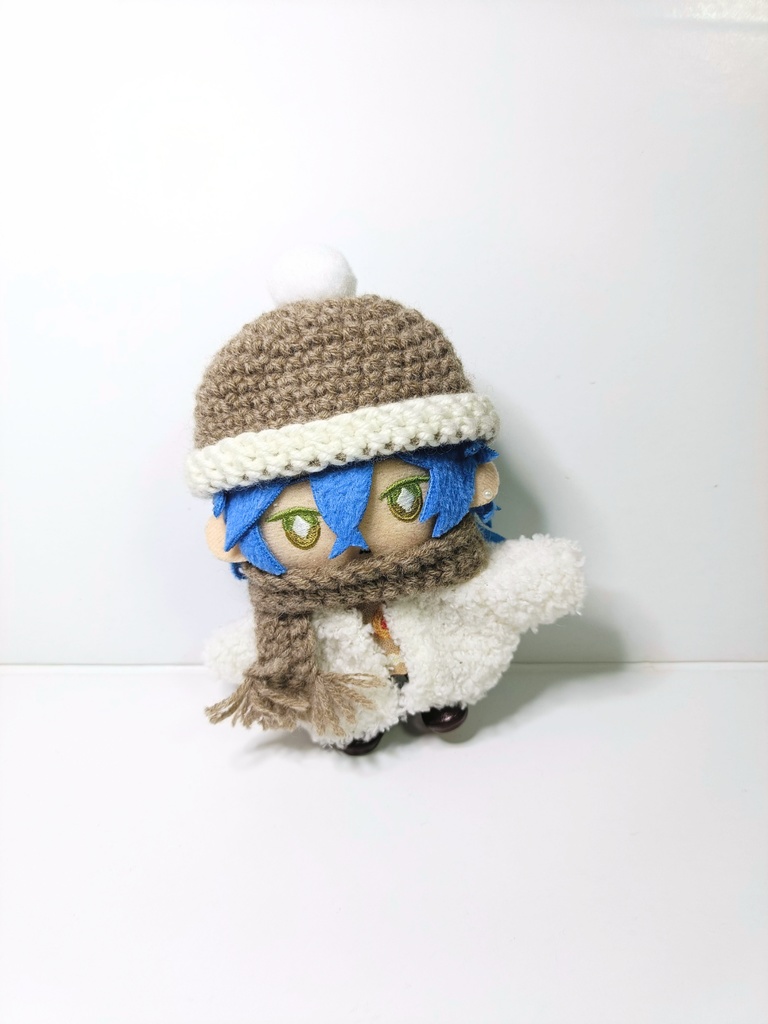 10cmぬい服 カフェモカニット帽&マフラーセット