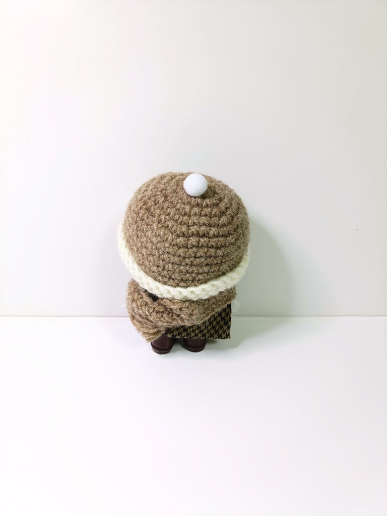 10cmぬい服 カフェモカニット帽&マフラーセット