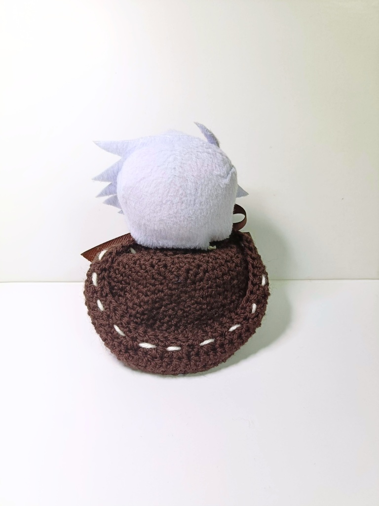 10cmぬい服 こげ茶ずきんフードケープ