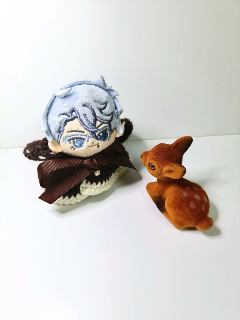 10cmぬい服 こげ茶ずきんフードケープ