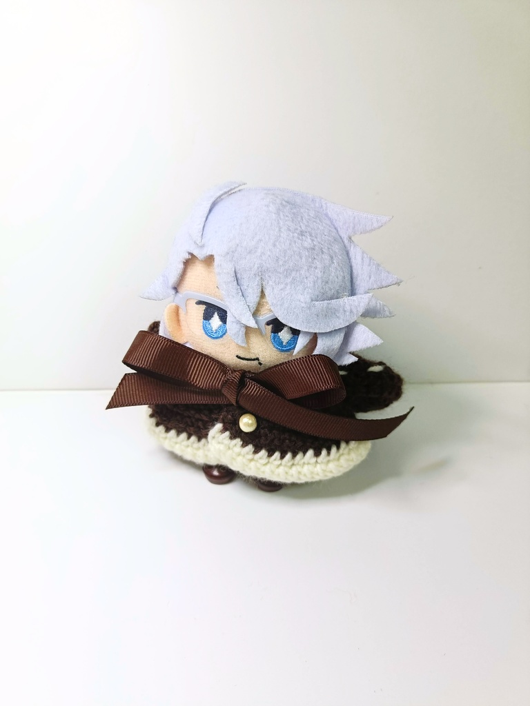 10cmぬい服 こげ茶ずきんフードケープ