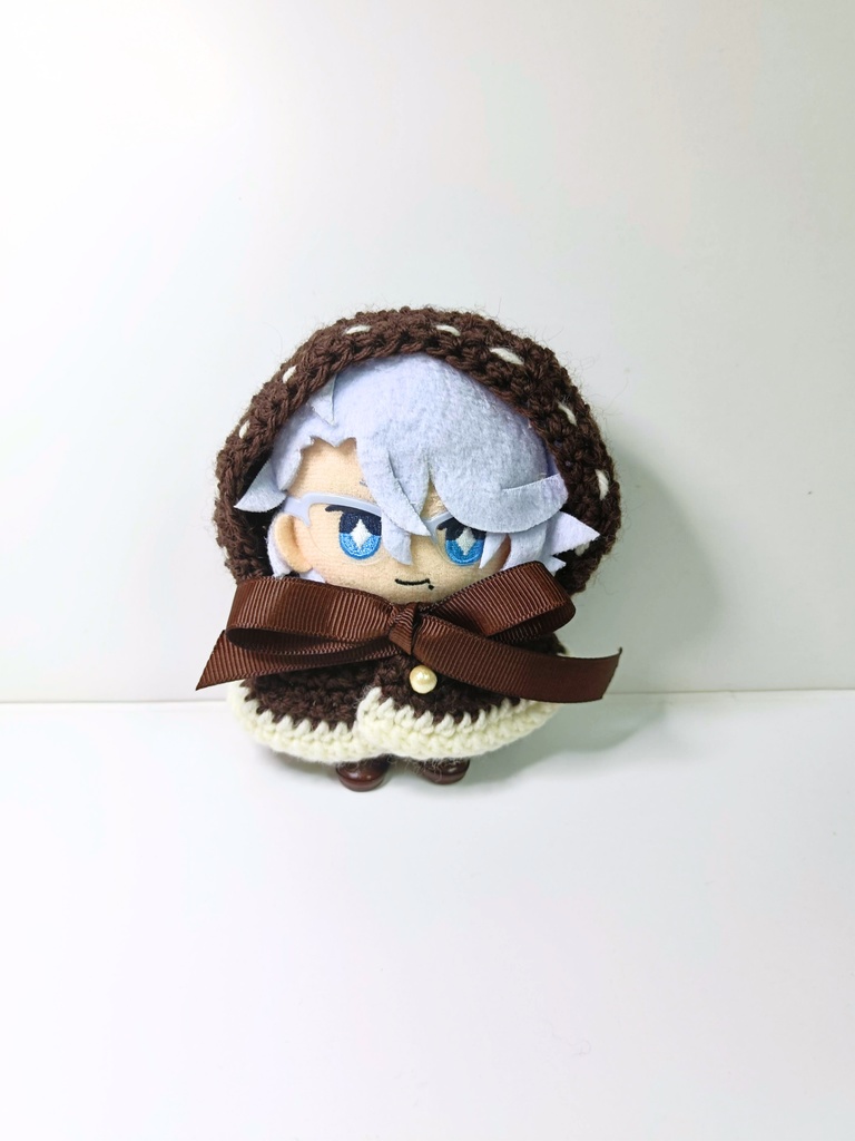 10cmぬい服 こげ茶ずきんフードケープ