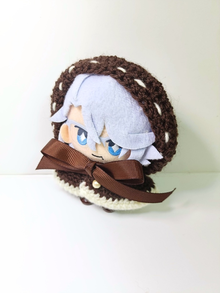 10cmぬい服 こげ茶ずきんフードケープ