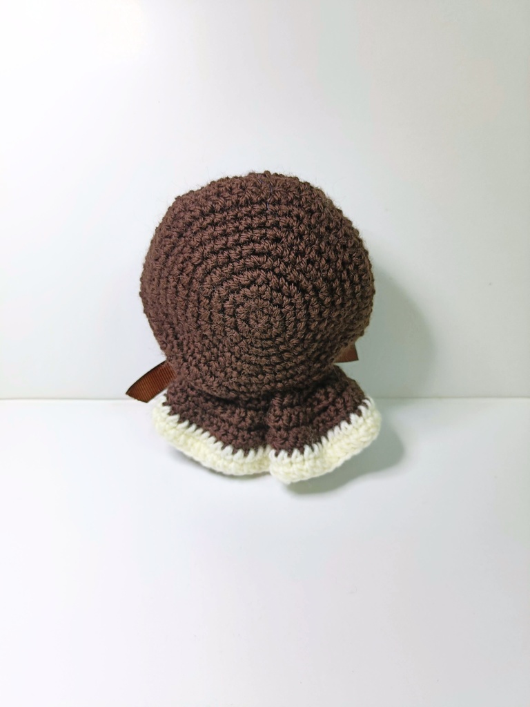 10cmぬい服 こげ茶ずきんフードケープ