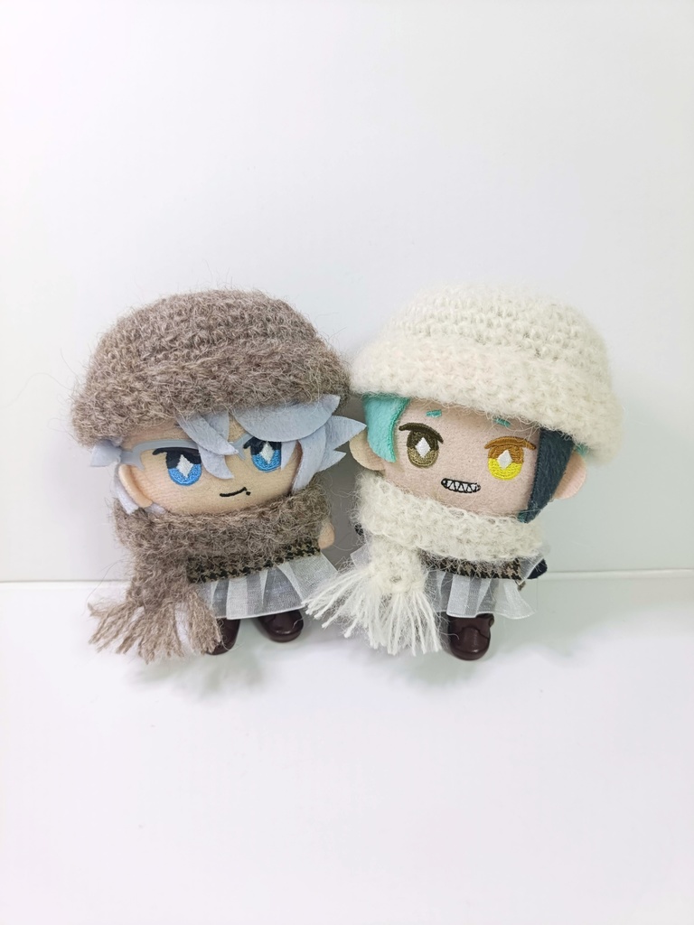 10cmぬい服 ふわふわモヘアニット帽&マフラーセット