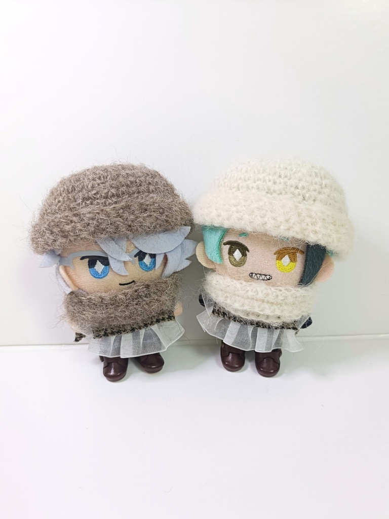 10cmぬい服 ふわふわモヘアニット帽&マフラーセット