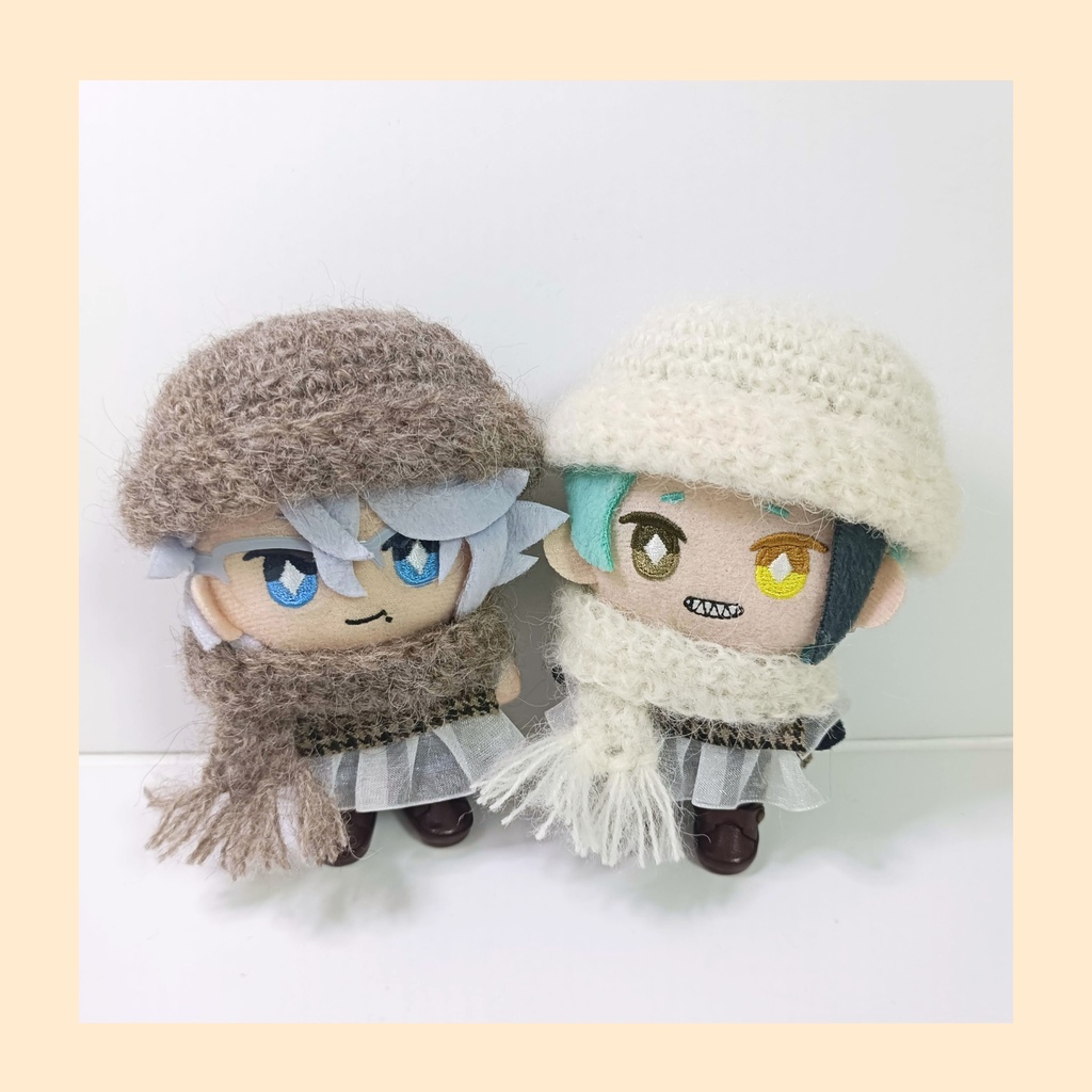 10cmぬい服 ふわふわモヘアニット帽＆マフラーセット