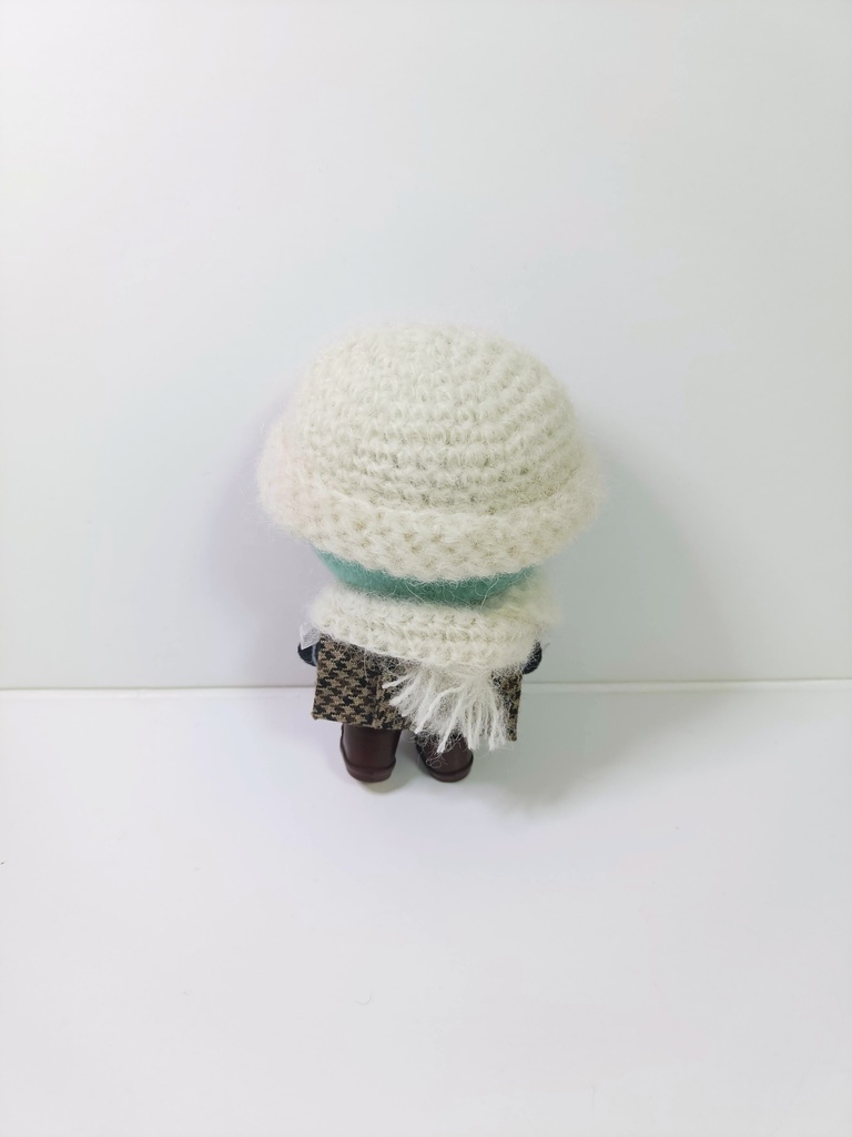 10cmぬい服 ふわふわモヘアニット帽&マフラーセット