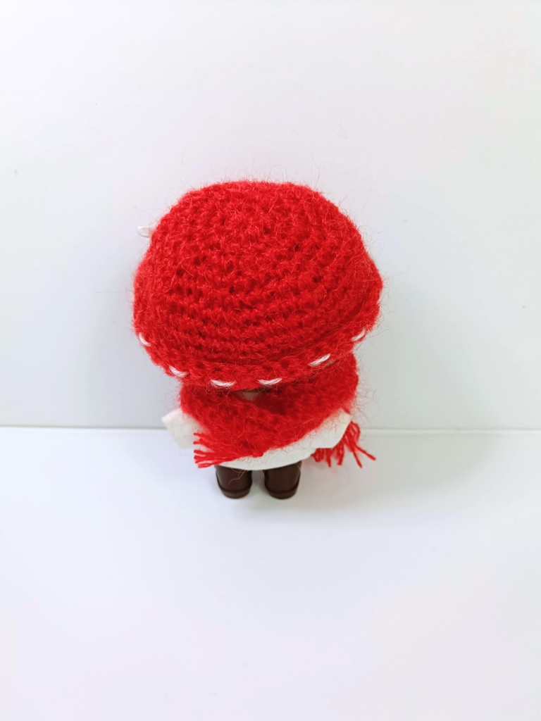 10cmぬい服 巫女さんニット帽&マフラーセット