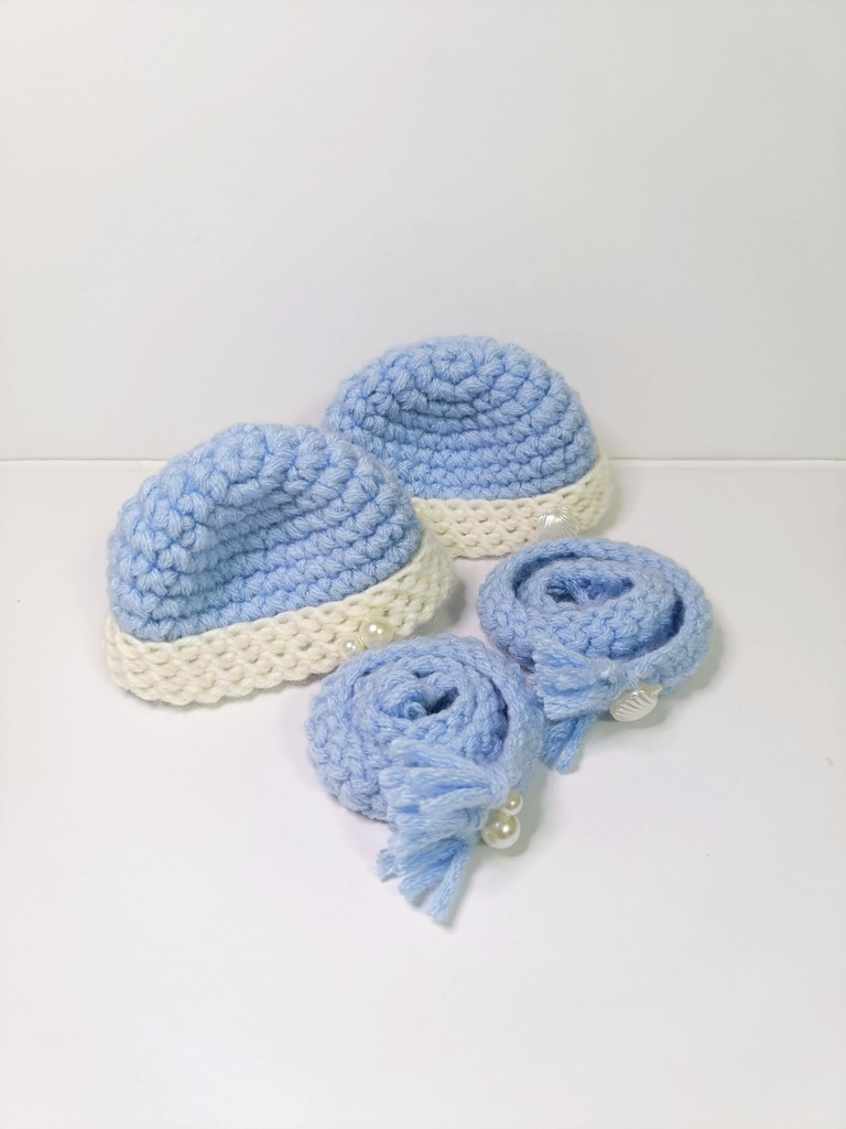 10cmぬい服 ウィンターマリンニット帽&マフラーセット