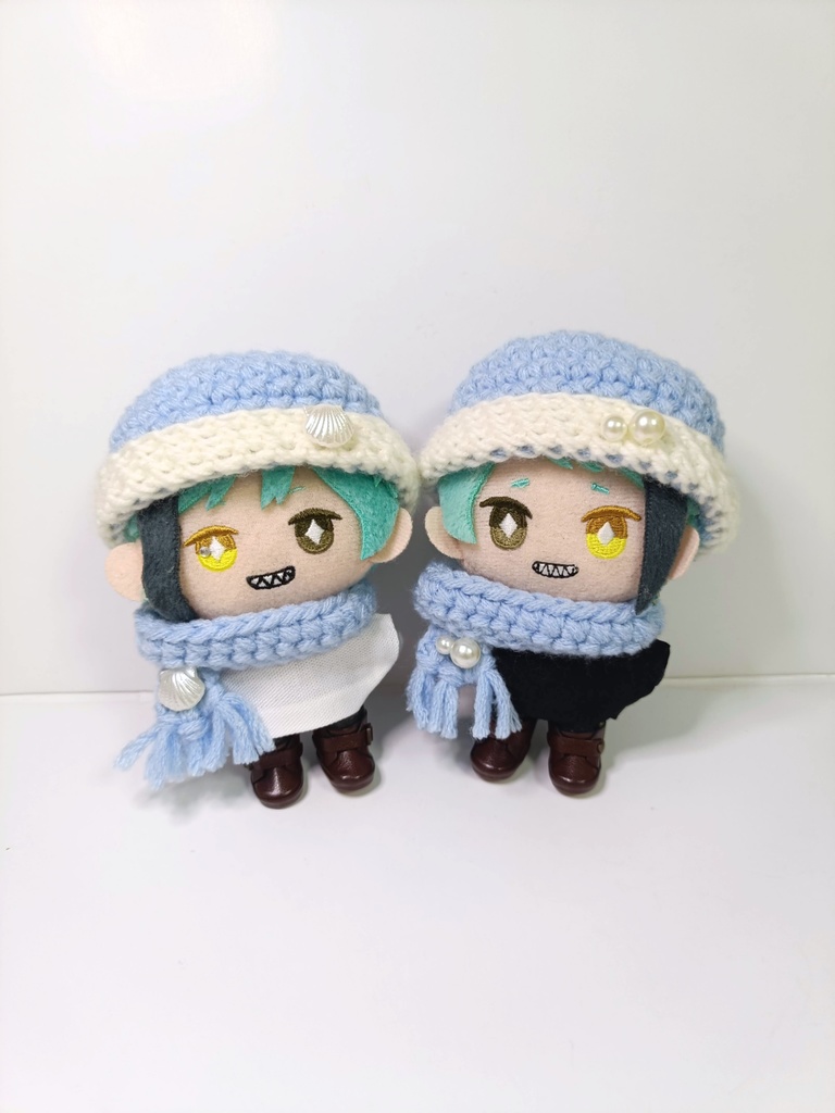 10cmぬい服 ウィンターマリンニット帽&マフラーセット