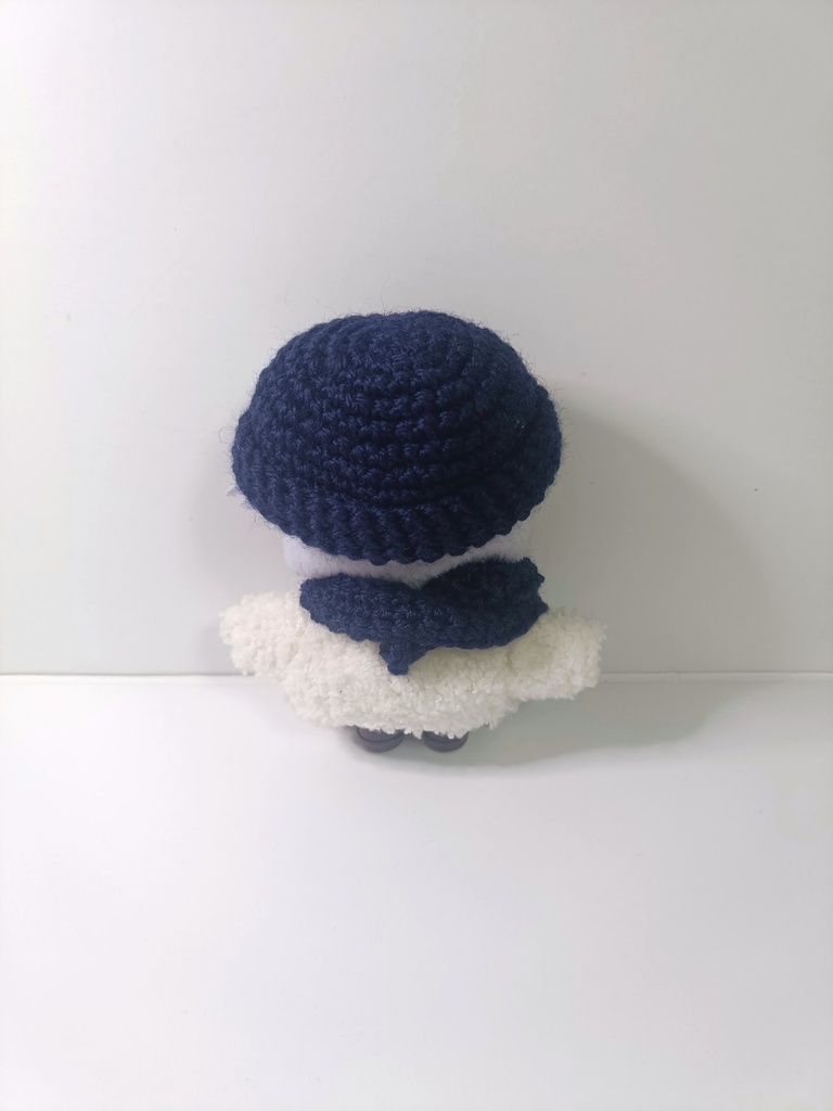 10cmぬい服 ミニリボンニット帽&マフラーセット -light blue-