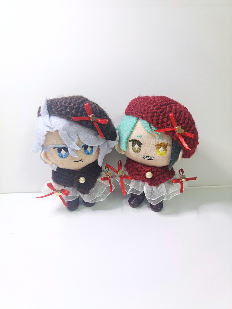 10cmぬい服 バレンタインケープ&ベレーセット